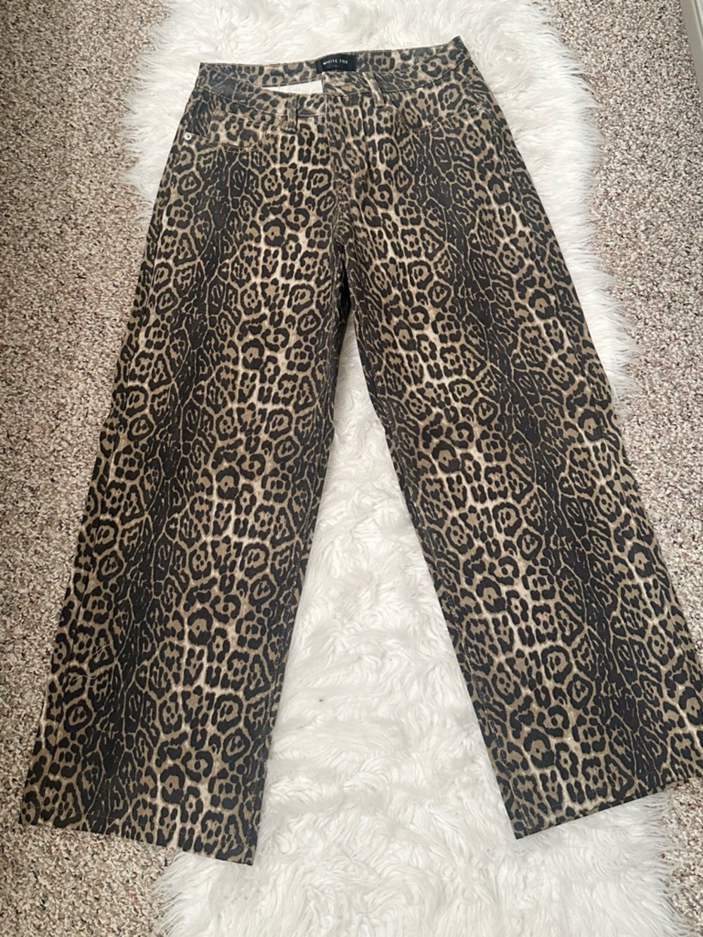 White Fox Leopard Jeans